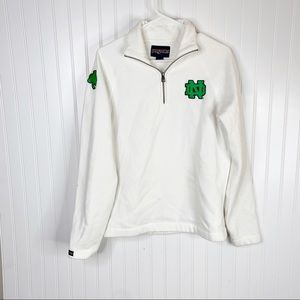 Notre Dame White Quarter Zip Sweatshirt